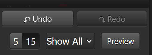 User input elements at the bottom of the left side bar, including the preview button