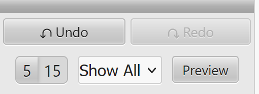 User input elements at the bottom of the left side bar, including the preview button