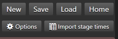 Buttons at the top of the left-side of the screen, including one for 'Options'.