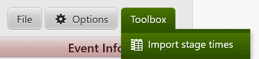 The buttons at the top of the left sidebar